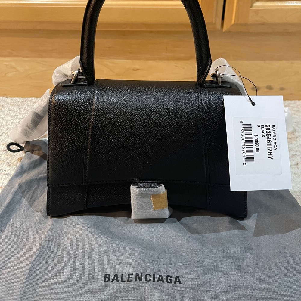 Balenciaga Small Hourglass Leather Shoulder Bag